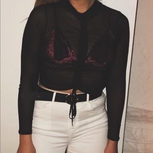 sheer black crop top